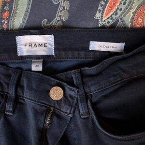 Frame Denim Le Crop Flare Jeans - Deep Blue